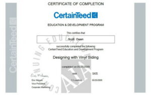 Designing With Vinyl Siding Certificate 300x189 1