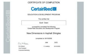 New Dimensions In Asphalt Shingles Certificate 300x189 1