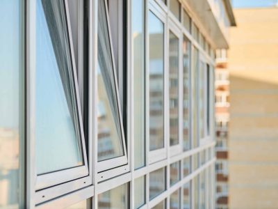 Pvc Windows On Facade Of Skyscraper