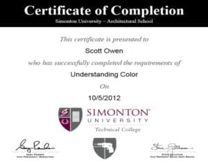 Simonton Understanding Color Certificate Of Completion 300x235 1