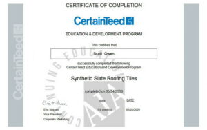 Synthetic Slate Roofing Tiles Certificate 300x188 1